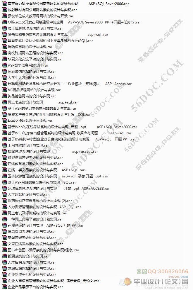 ASP\/Access\/SQL2000毕业设计(论文)选题\/网站