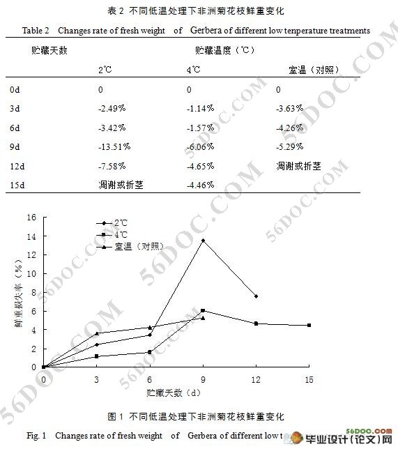 不同低温处理对非洲菊‘玲珑’生理生化指标的影响
