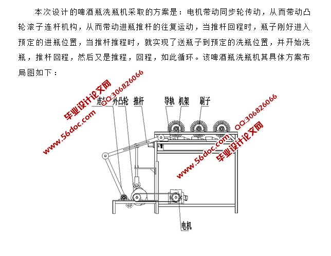 啤酒瓶洗瓶机的设计(含CAD零件装配图,SolidWorks三维造型)