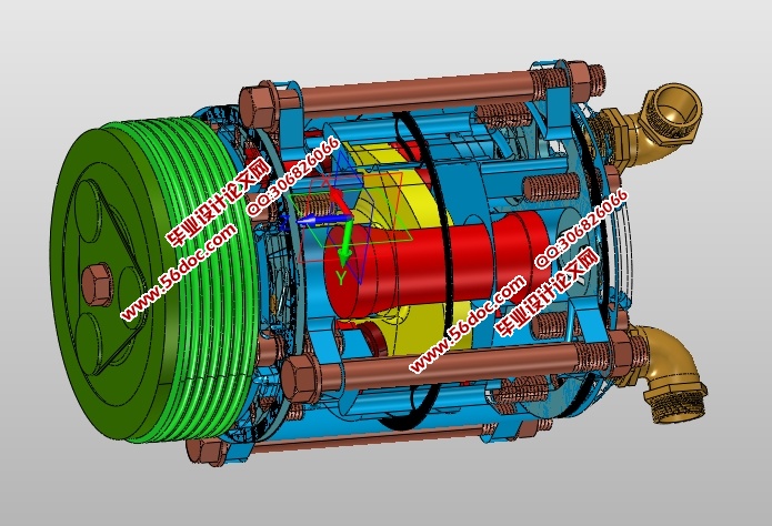 双向活塞斜盘式汽车空调压缩机设计(含CAD零件装配图,IGS,SolidWorks三维图)