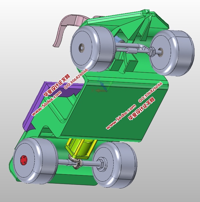 风光互补沙滩车创意设计(含CAD零件装配图,SolidWorks三维图)