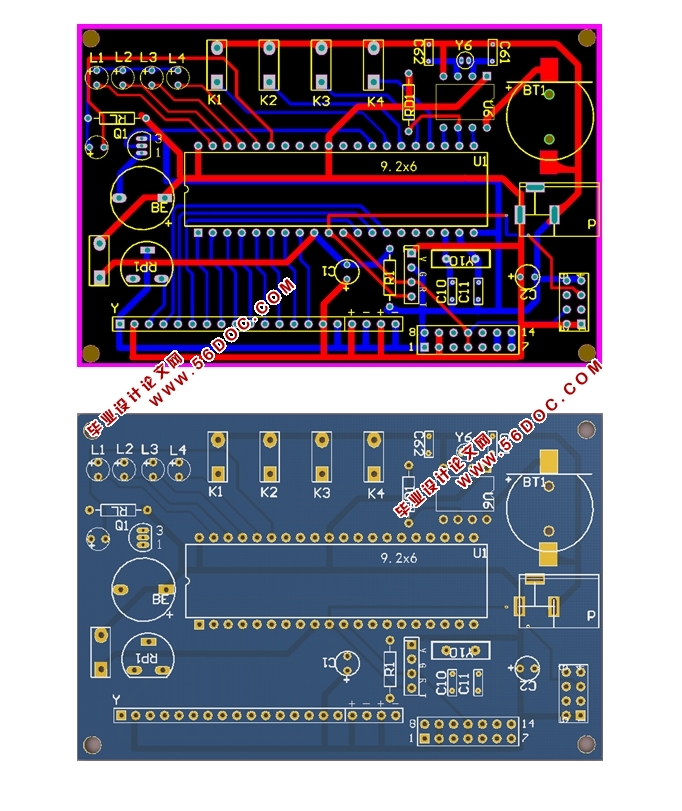 病房无线智能呼叫系统的设计(附Proteus仿真程序,PCB图)