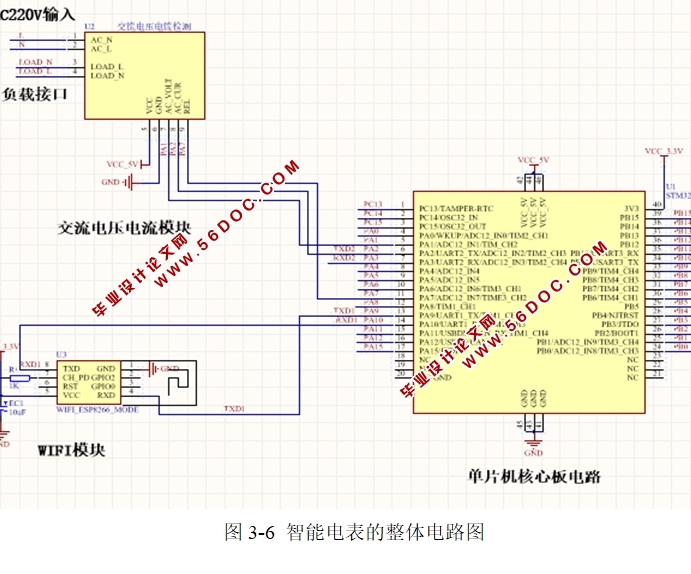 基于STM32单片机和WIFI模块的智能电表设计(附总电路图,实物图)