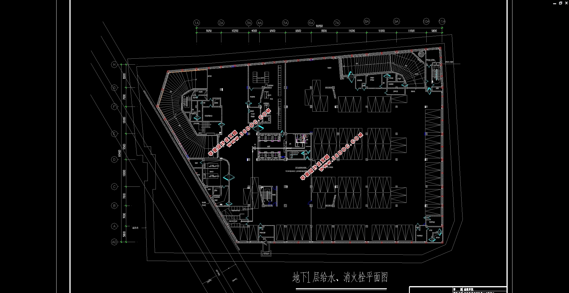高层建筑(地下三层地上十六层)商业写字楼给排水工程设计(含CAD图)