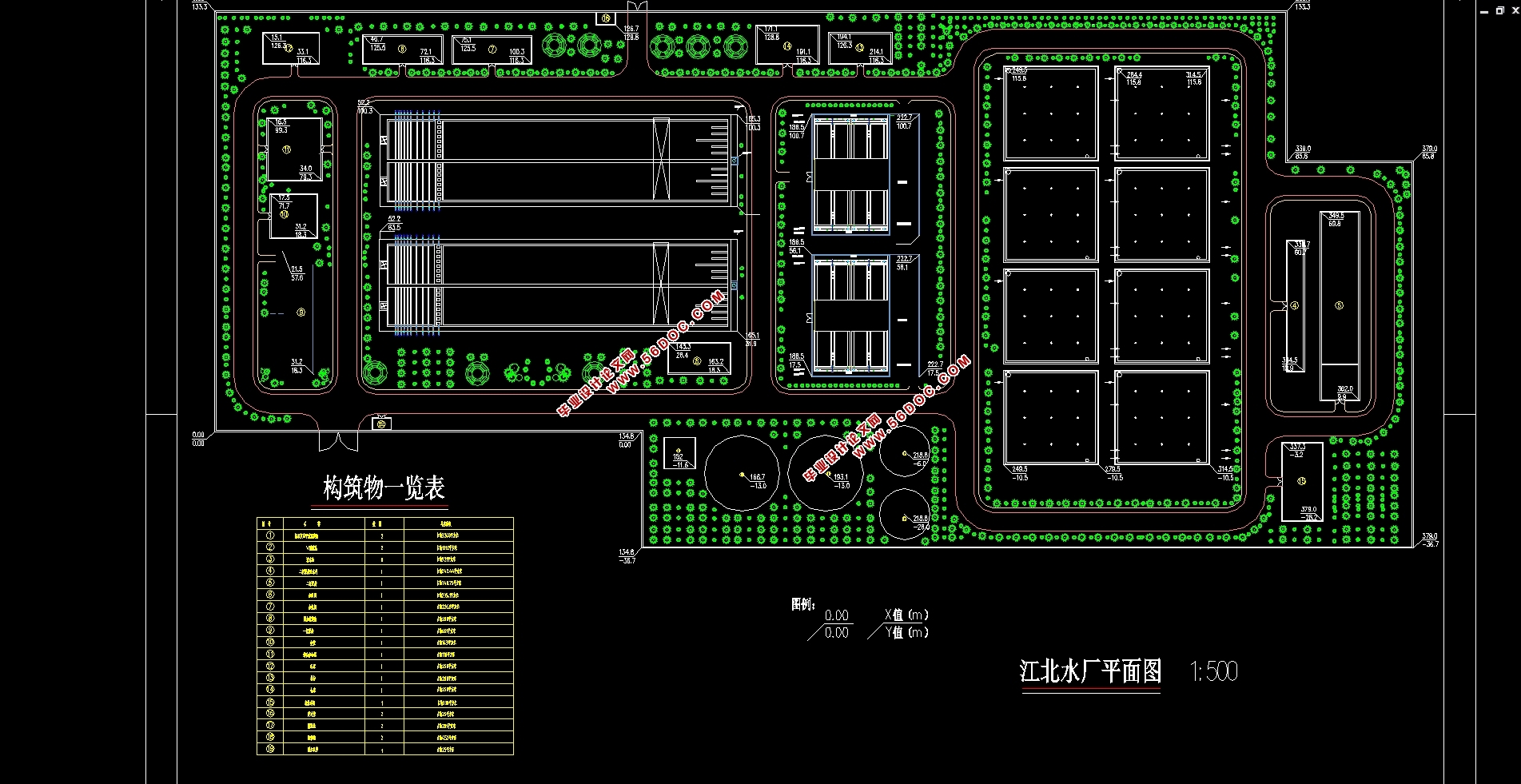 安徽铜陵市江北水厂给水工程设计(含CAD图)
