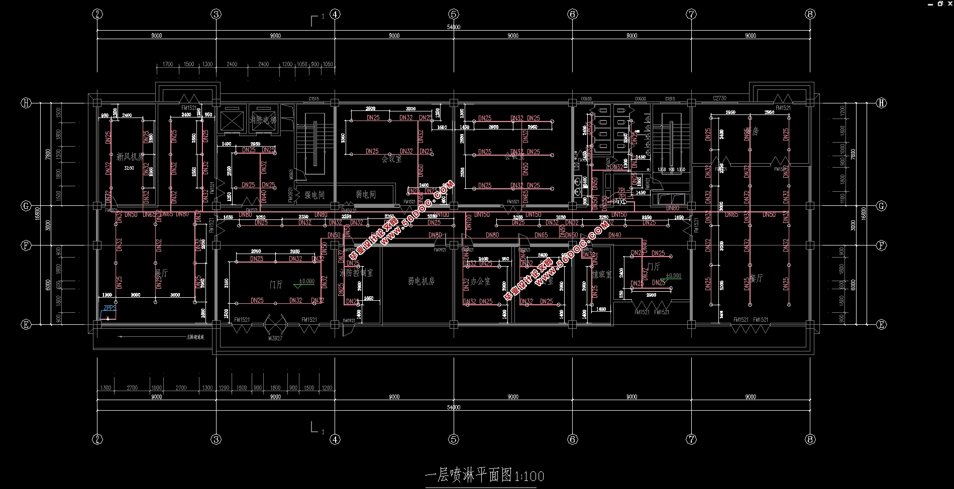 Ͼĳ15200ƽ׿—ǽṹ칫¥ˮˮ(CADͼ)