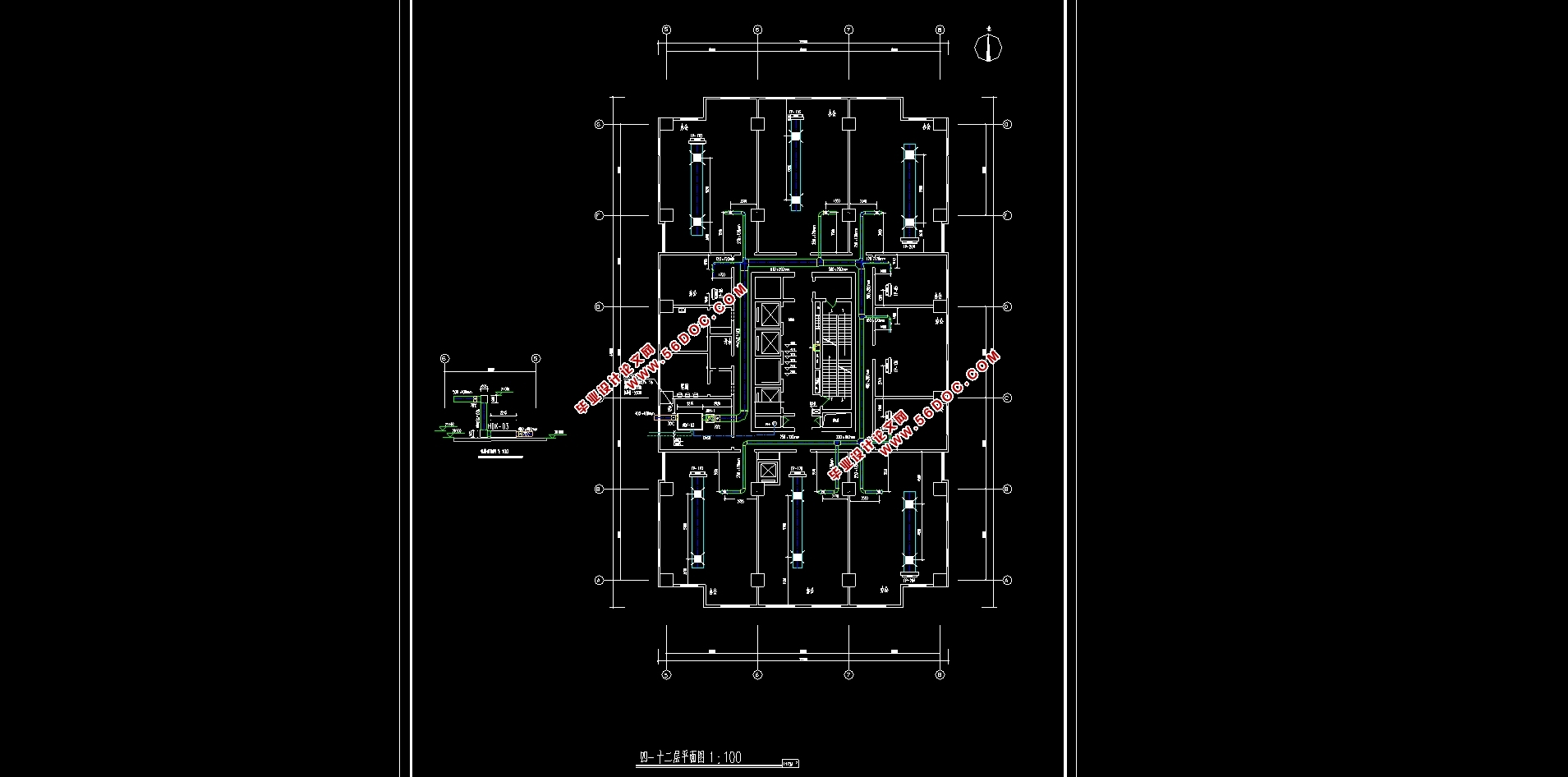 重庆市9200平米某综合大厦暖通空调设计(含CAD图)
