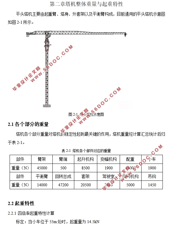 800kN-m塔式起重机总体设计(含CAD零件装配图)