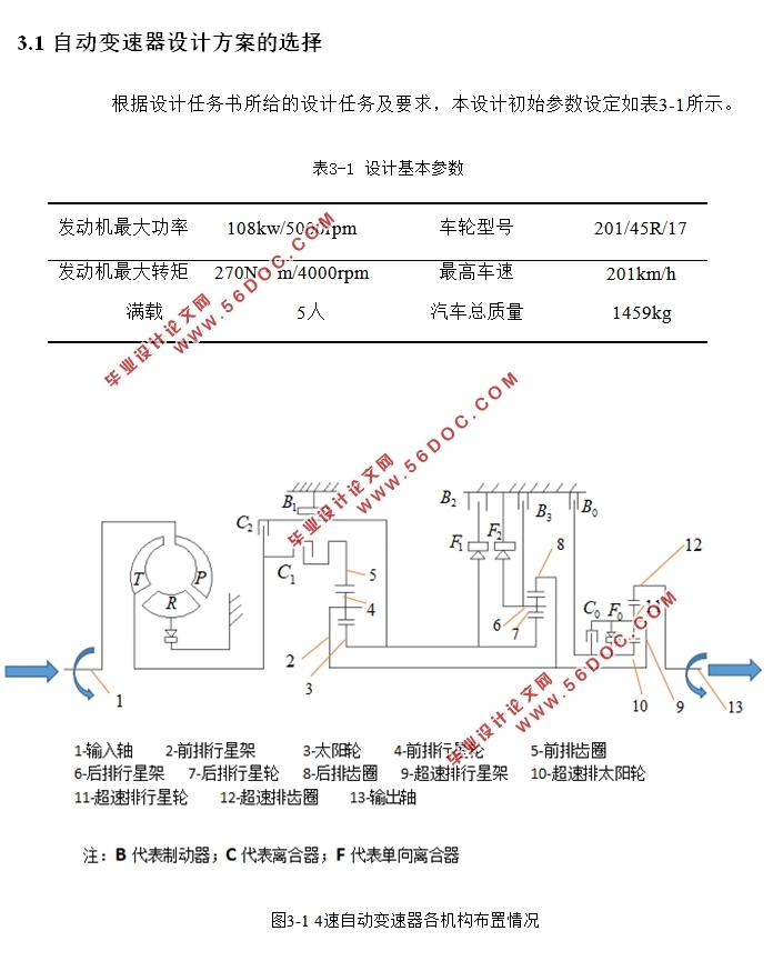 轿车自动变速器设计(含CAD零件装配图)