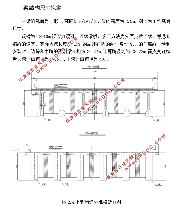 庙台子1号桥(4×40m预应力砼先简支后连续T梁桥)右幅设计(含CAD图)