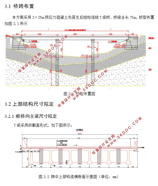 3×25m预应力混凝土先简支后连续T梁桥施工图设计(含CAD图)