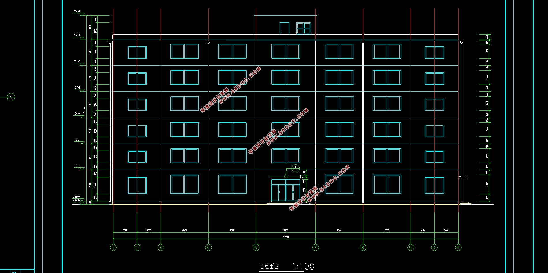六层4752平米宏宇纸业有限责任公司综合楼设计(建筑图结构图)