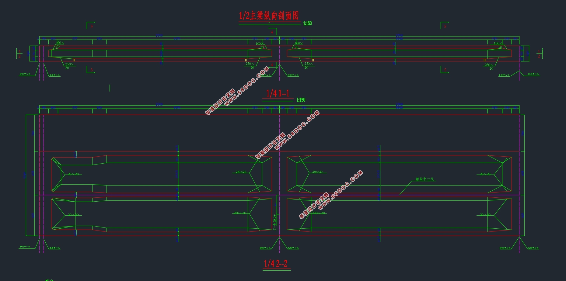 4x25m预应力混凝土连续箱梁桥设计(含CAD图)
