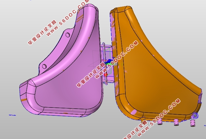 汽车后挡泥板注塑模具的CAD/CAE分析(含CAD零件装配图,UG三维图)