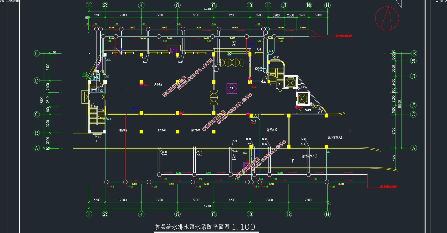 十二层广州某学院学生公寓楼给水排水工程设计(附CAD图)