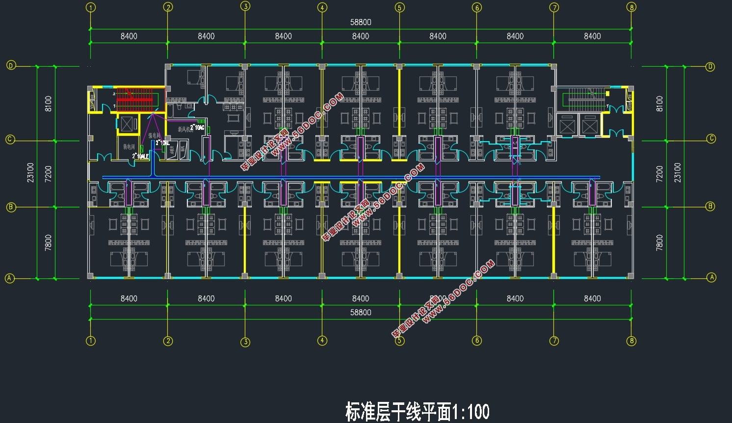 江宁酒店式公寓(二类高层建筑)电气设计(附CAD电气图)