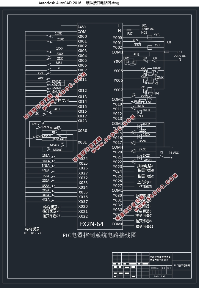 交流变频调速医用电梯电气拖动系统设计(附CAD图,PLC梯形图)