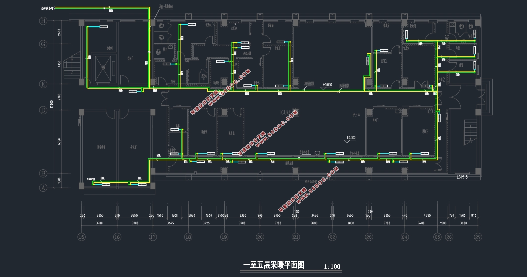 大连中医院洁净空调系统改造工程设计(附CAD图,负荷计算)