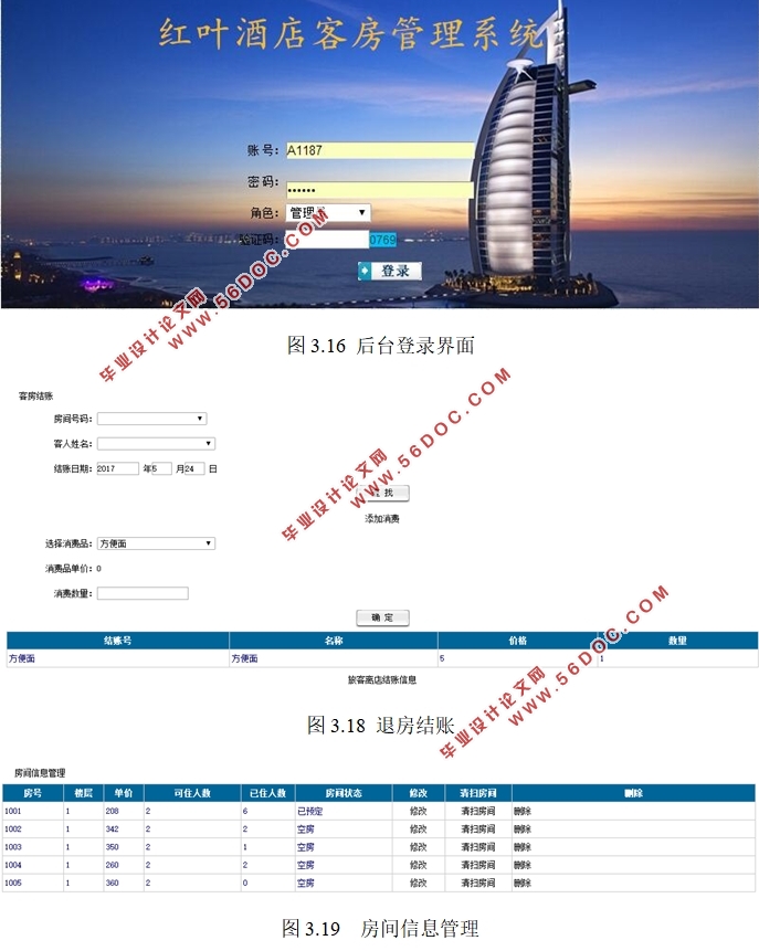 红叶酒店客房管理系统的设计(ASP.NET,SQL)