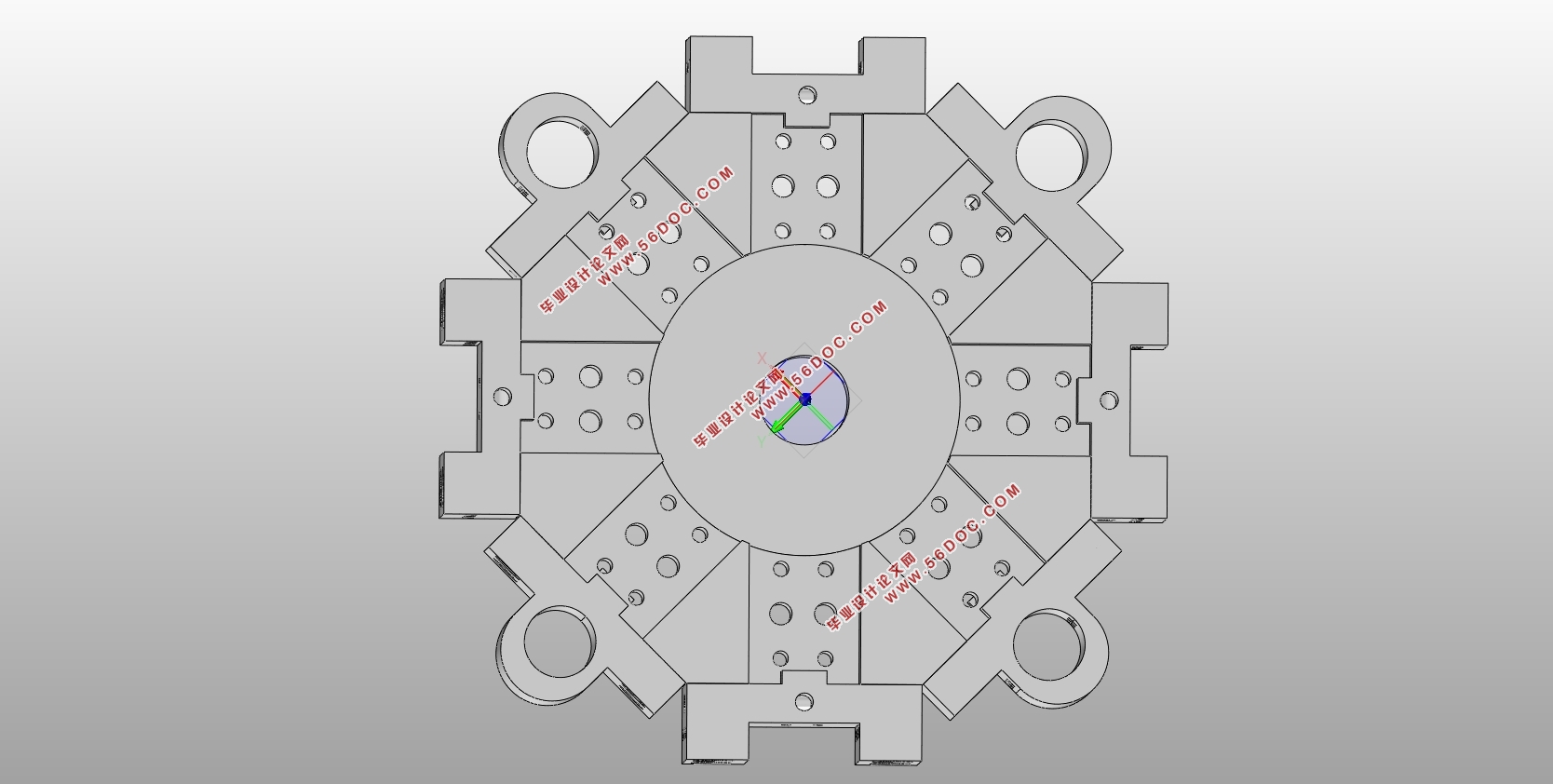 八工位槽式刀盘结构设计与优化(含CAD图,SolidWorks三维图)