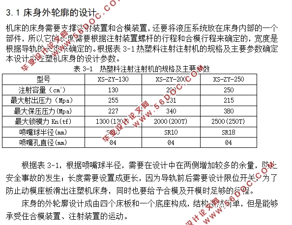 塑料注塑成型机床身结构设计(含CAD零件图装配图)