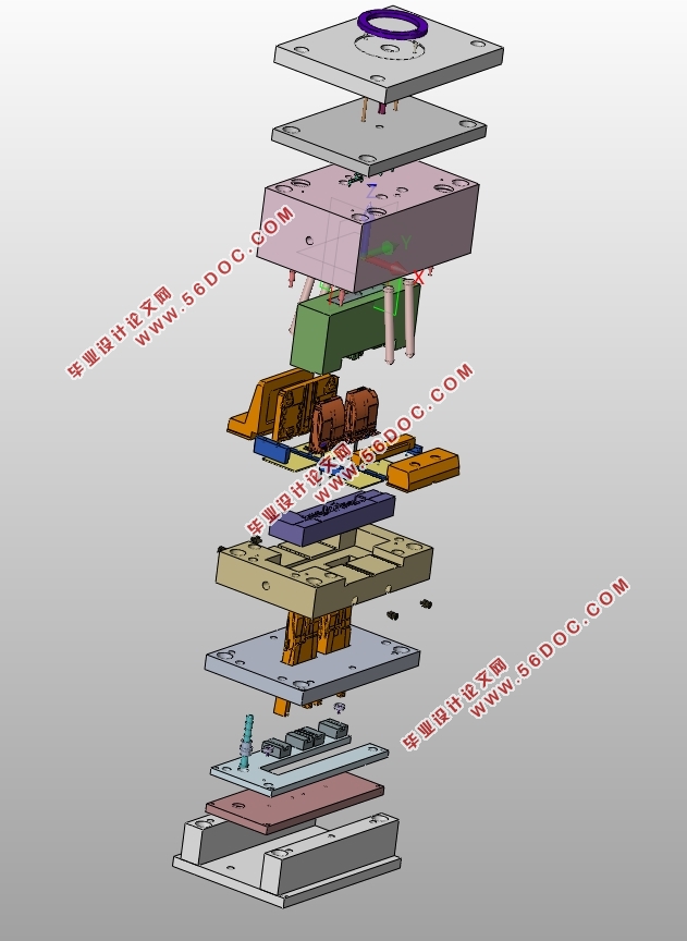 杂物盒储物盒注塑模具设计(含CAD零件图装配图,UG三维图)