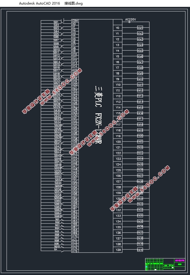 ѡúPLCѡúϵͳ(FX2N-128MR)(CAD·ͼͼ)