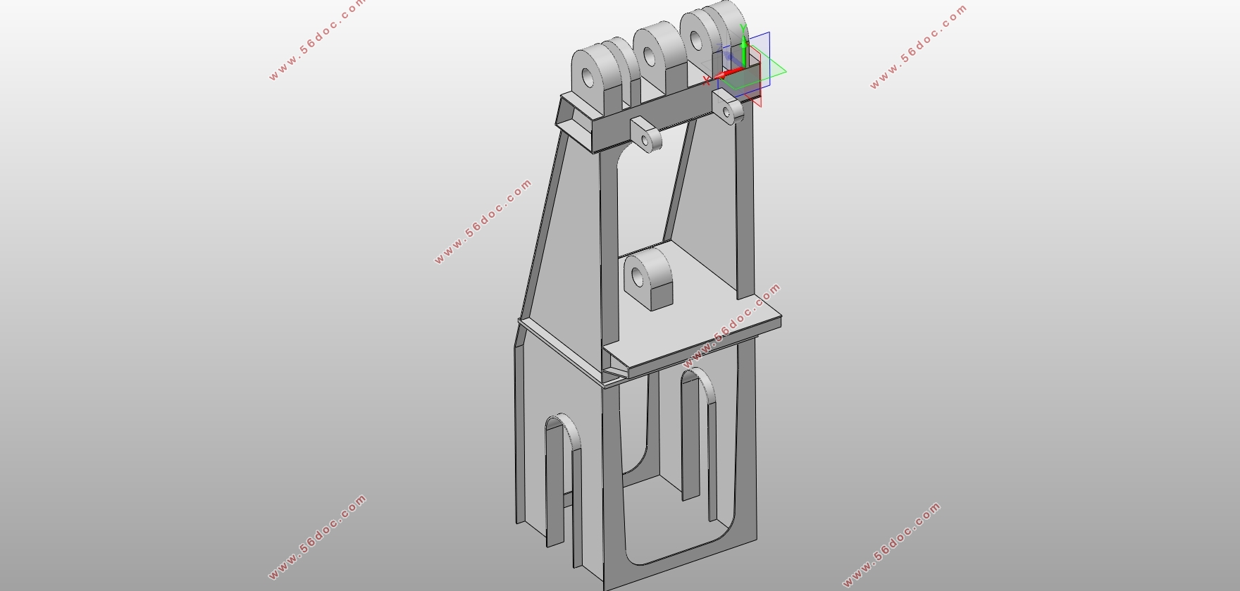 MQ2533四连杆门座起重机人字架结构设计(含CAD图,SolidWorks三维图)