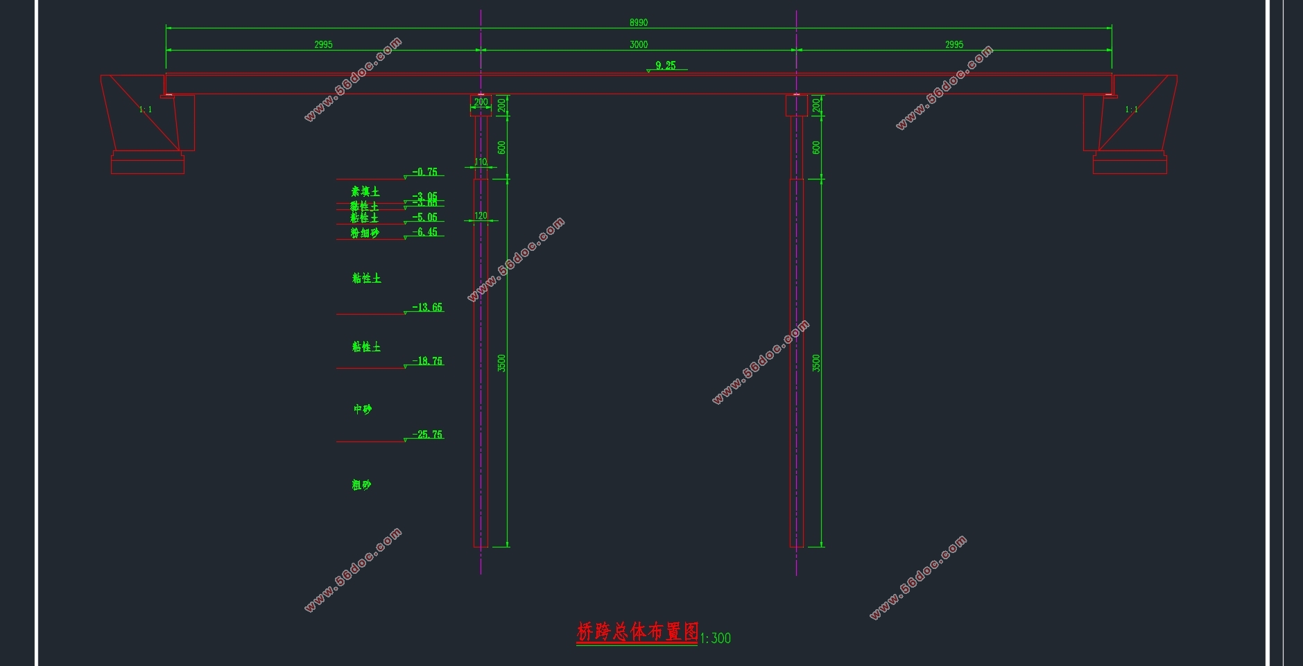 羶Ϊ3×30m90m۴N8Žṹ(CADͼ)