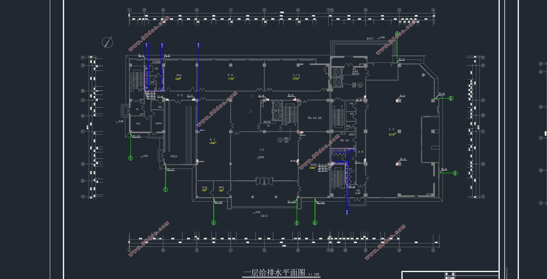 南京长运公司综合办公楼给排水设计(含CAD图)