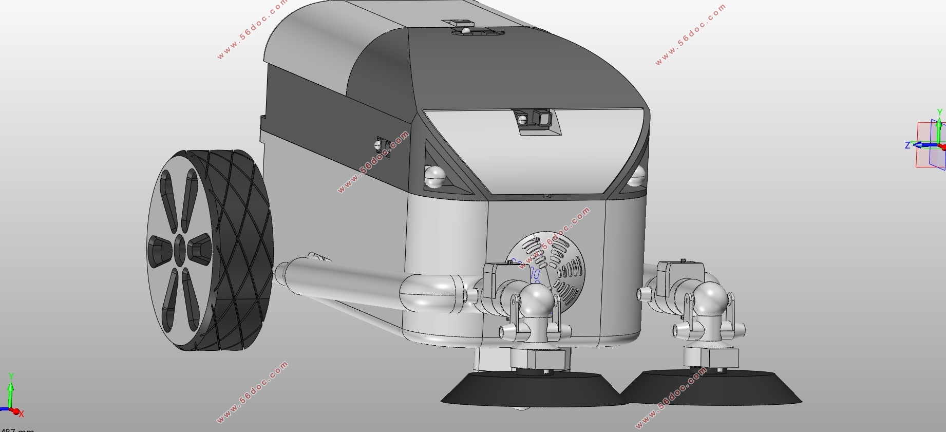 空调管道清洁机器人设计(含CAD零件图装配图,SolidWorks三维图)