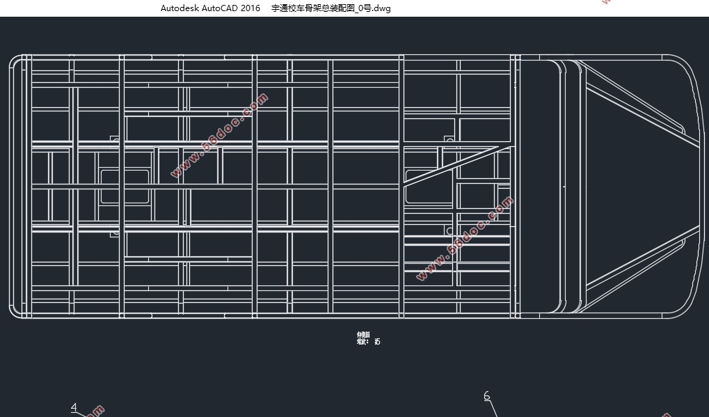 宇通校车骨架设计(含CAD零件图装配图)