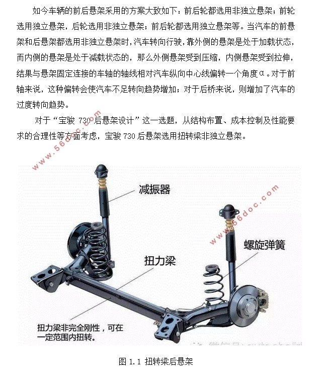 宝骏730后悬架(扭转梁非独立悬架)设计(含CAD图,CATIA三维图