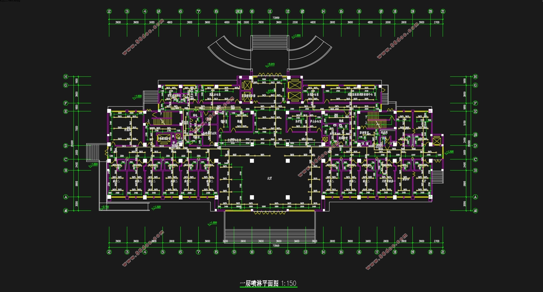 扬州某医院住院部给排水工程设计(含CAD图)