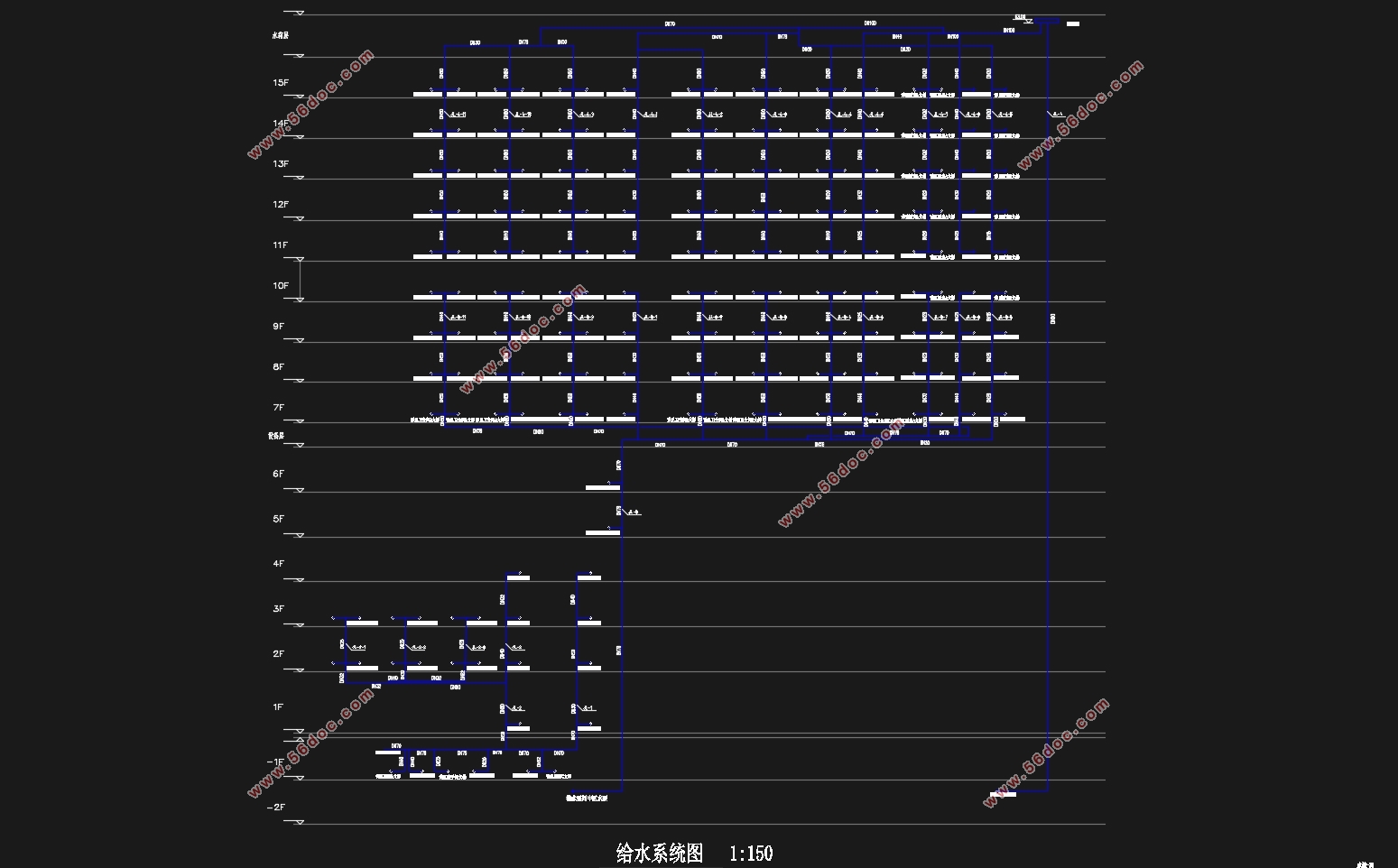 万豪酒店给水排水工程设计(含CAD图)