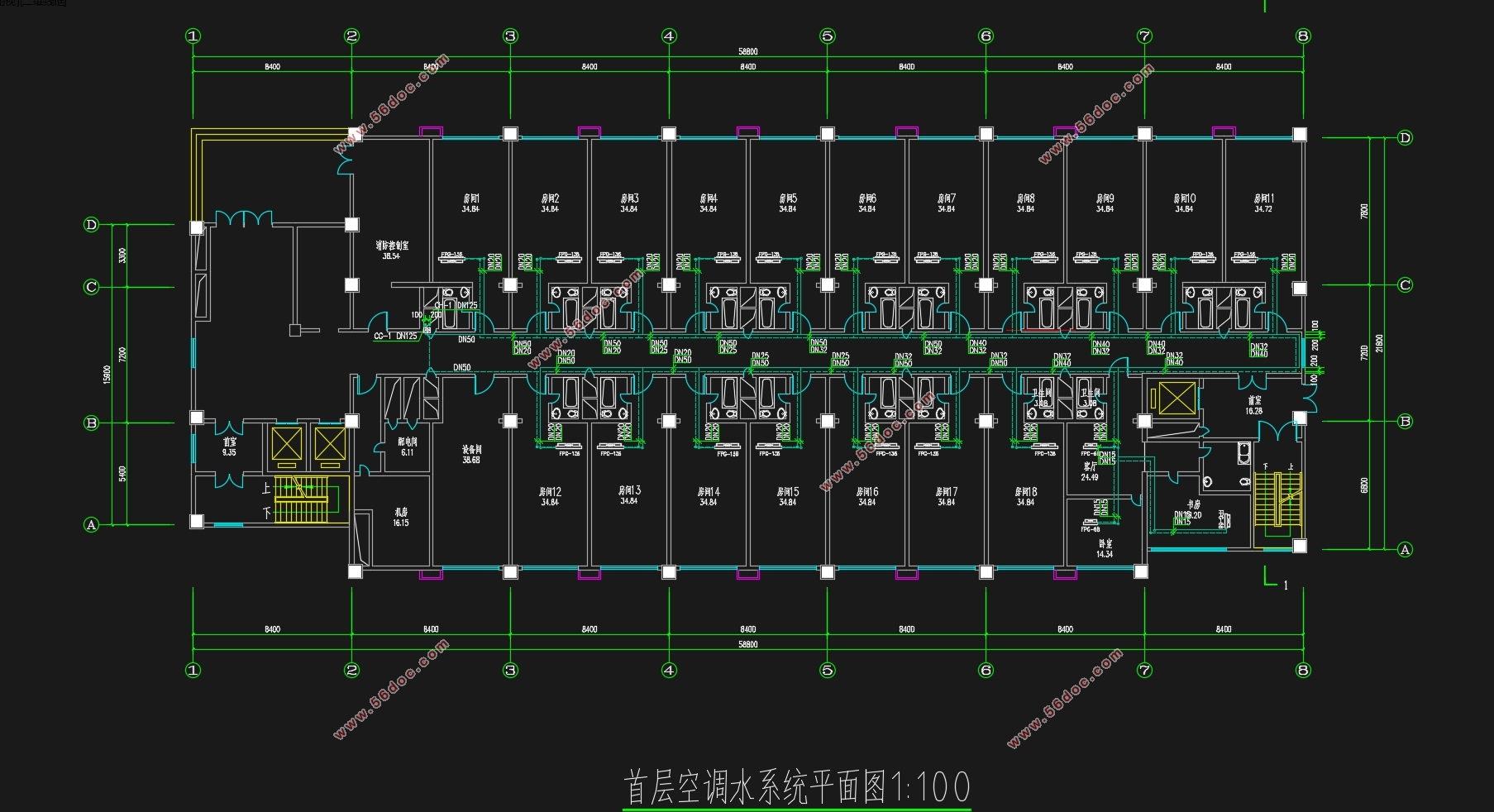 淮安人才公寓设计(暖通空调系统)(含CAD图)