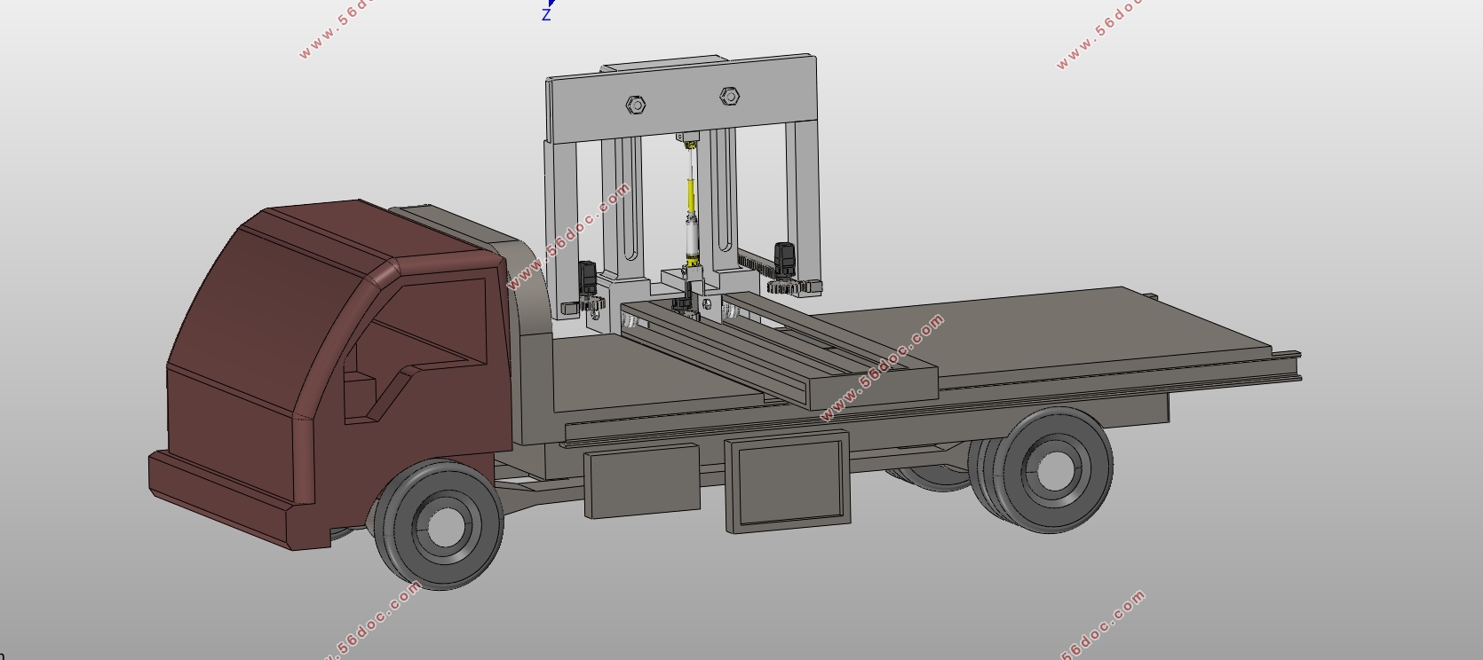 轻型侧位道路清障车的总体布置与设计(含CAD图,SolidWorks三维图)(英文版)