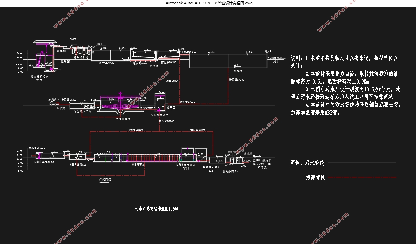 乌鲁木齐某工业园区污水处理工程设计(含CAD图)