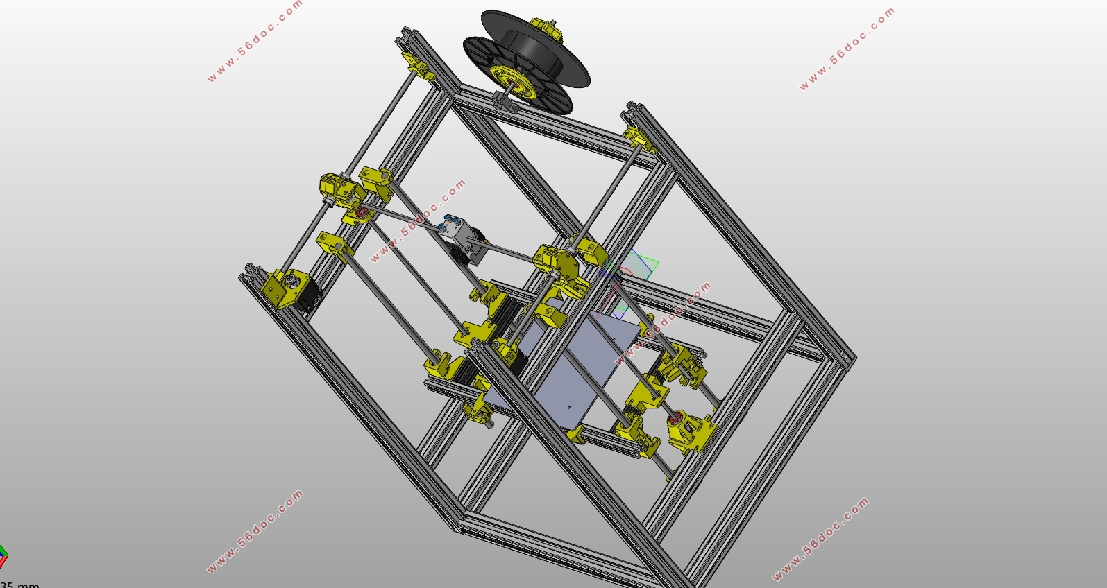 桌面型FDM多色3D打印机的设计(含CAD零件图装配图,SolidWorks三维图)