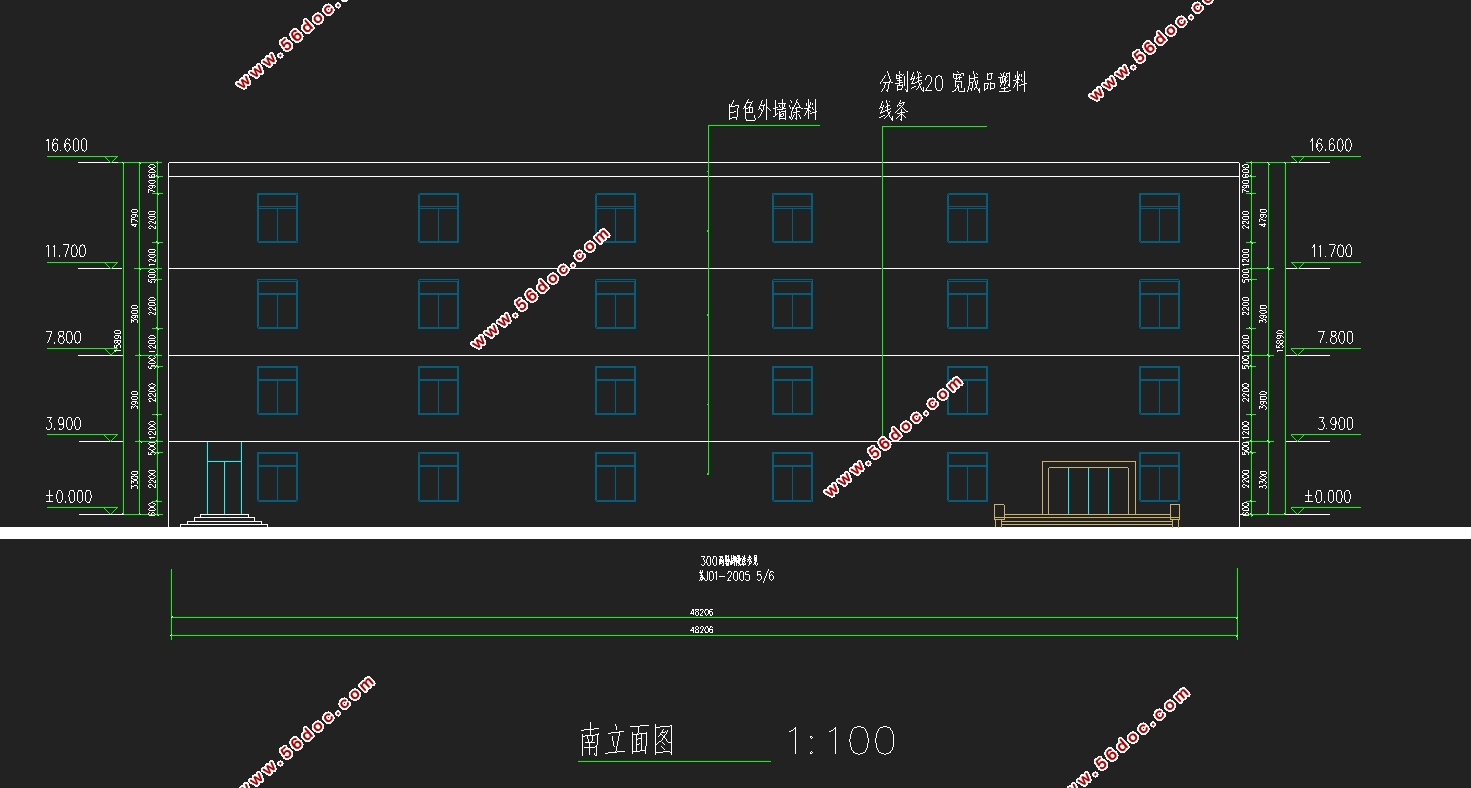 四层徐州某学校图书馆设计(含建筑图结构图)