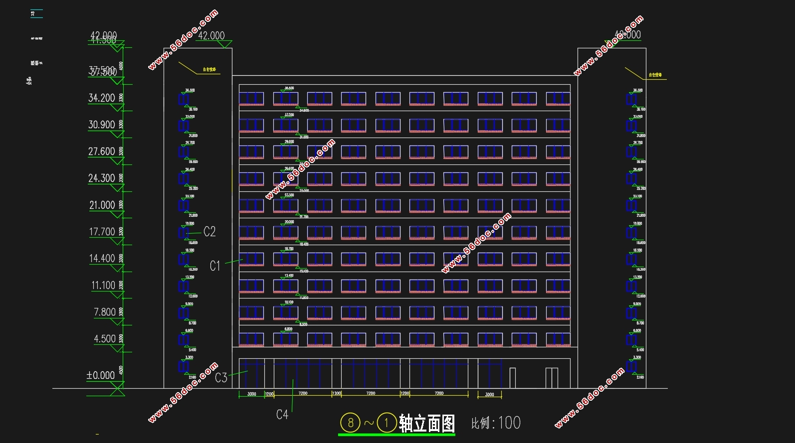 十一层南京酒店式公寓框架—剪力墙结构设计(含建筑图结构图)
