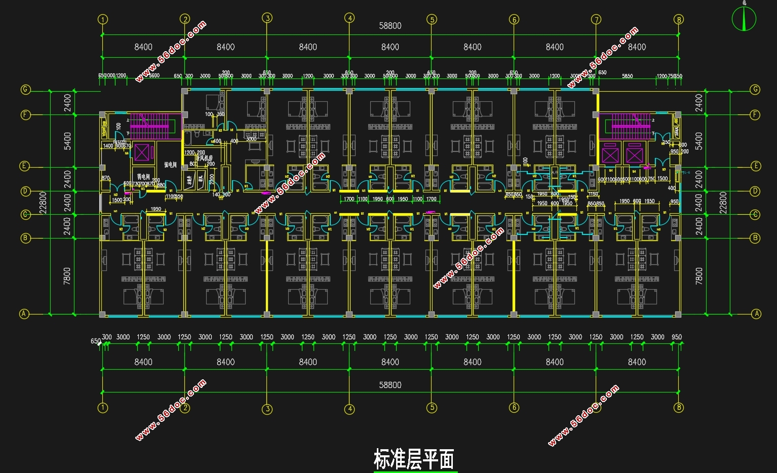 十一层南京酒店式公寓框架—剪力墙结构设计(含建筑图结构图)