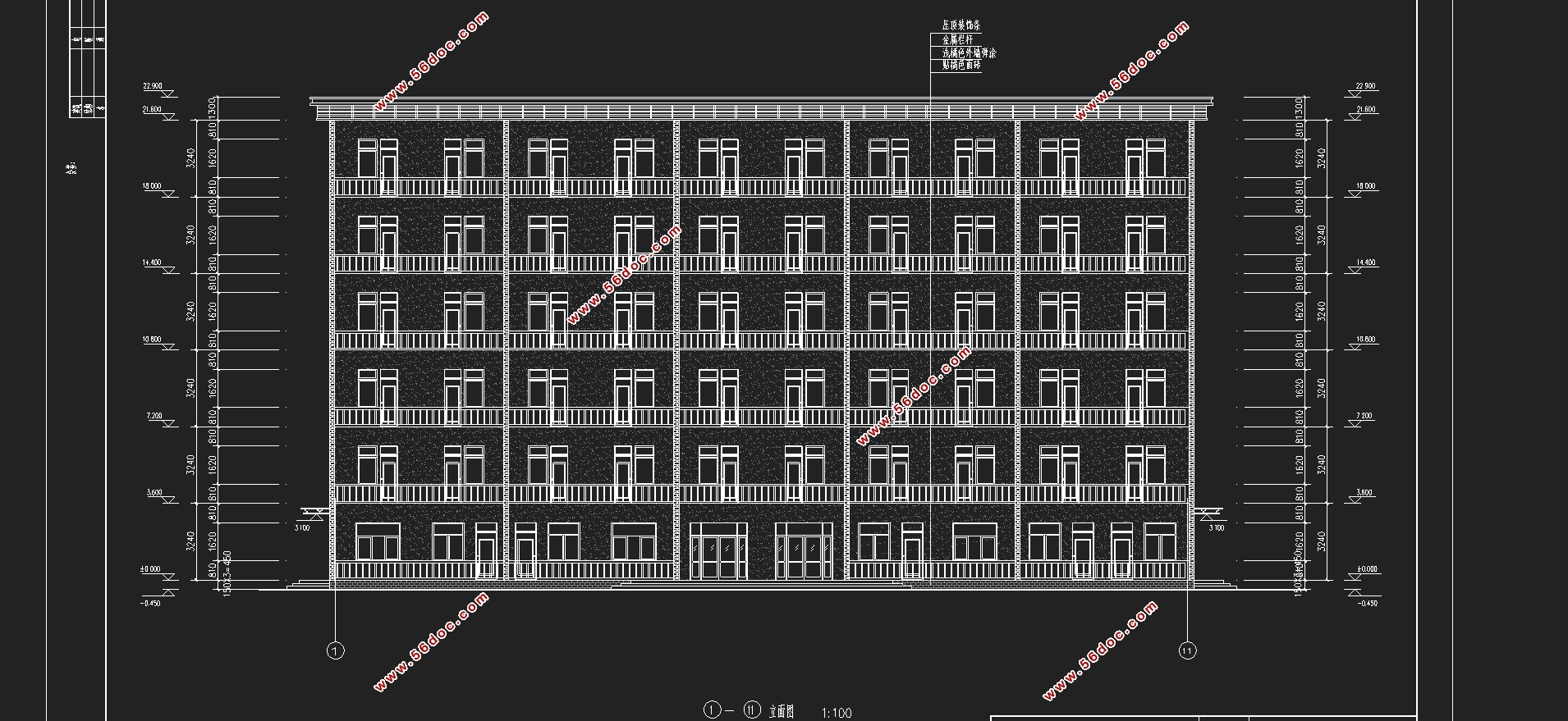 三跨六层5000平米南京市某高校宿舍楼设计(含建筑图结构图)