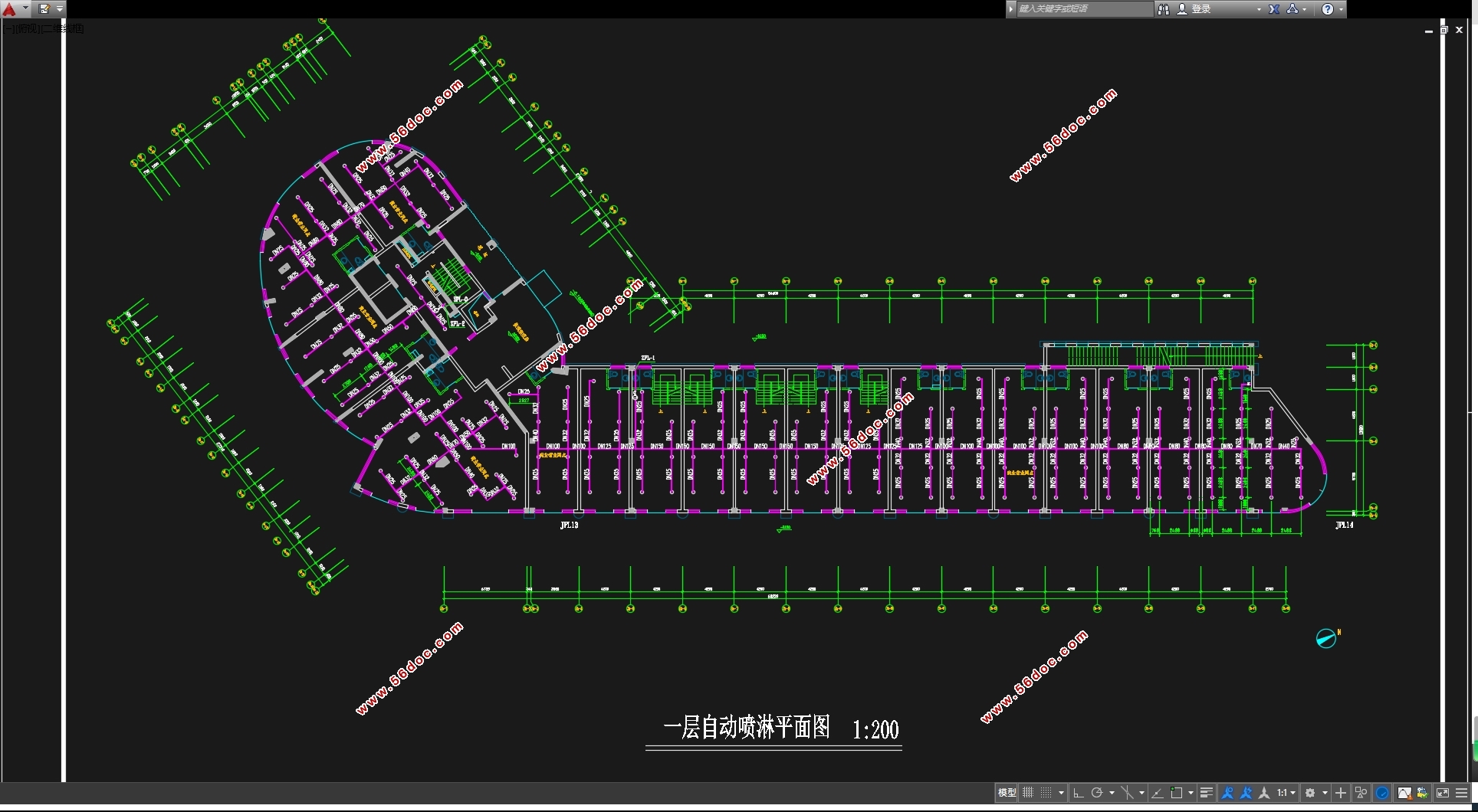 地上十六层地下一层某大厦商住楼给水排水工程设计(含CAD图)