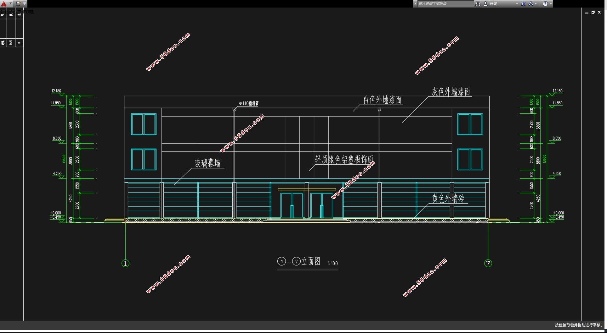 三层2035平米云南普洱某商场设计(含建筑图结构图)