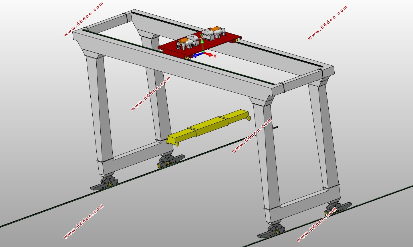 LMQ3535集装箱门式起重机虚拟样机设计(含CAD图,Solidworks三维图)