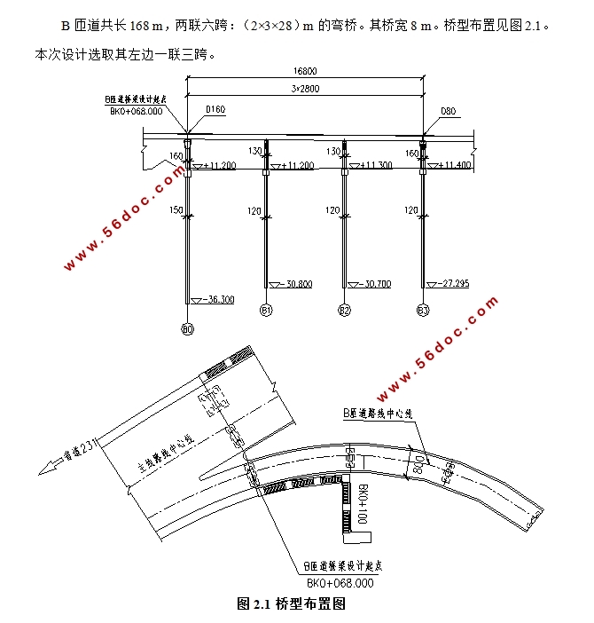 某匝道曲线桥(3×28)m等截面预应力混凝土连续梁桥设计(含CAD图)
