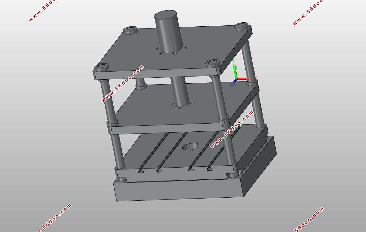 Y28-500T双动拉伸机机身的有限元分析与优化(含SolidWorks三维图)