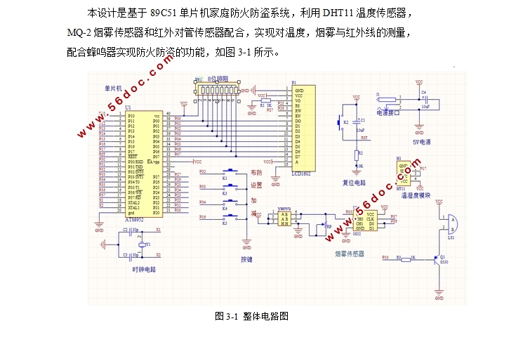 基于单片机的家庭防火防盗系统设计