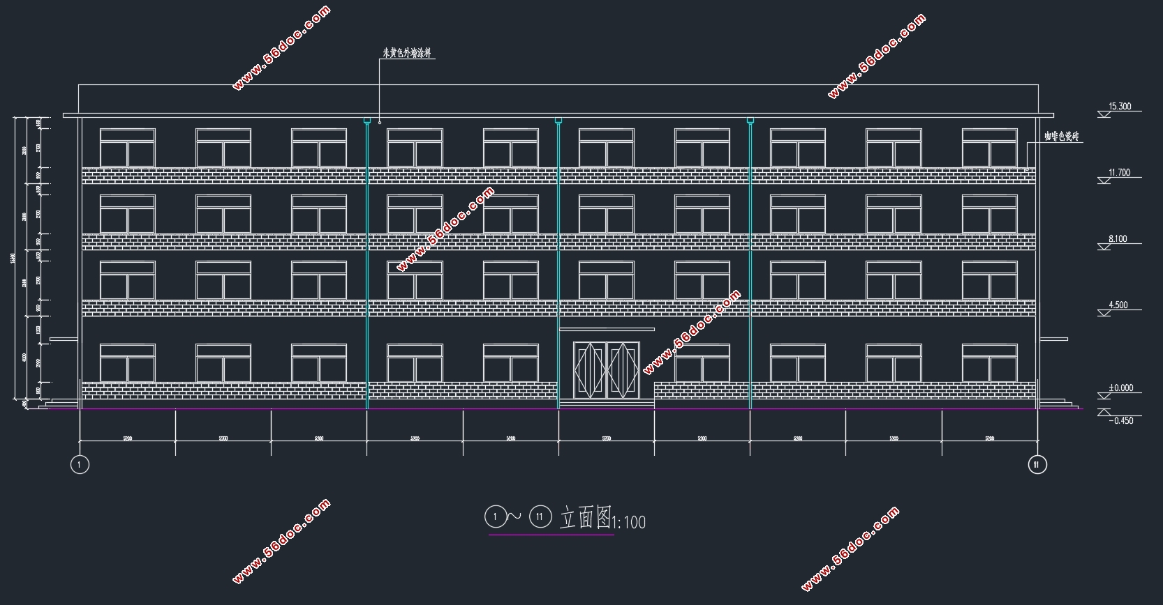 四层4160m2南京市某单位部门综合办公楼设计(含建筑图结构图)